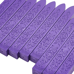 Сине-фиолетовый Diy наборы штампов с восковой печатью, сургучные палочки, без фитилей, с ложкой из нержавеющей стали, свеча, синий фиолетовый, 90x11x11 мм