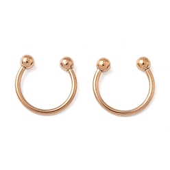 Розовое Золото 303 Кольца для носа из нержавеющей стали в форме круглой/подковообразной штанги, украшения для пирсинга носа для женщин, розовое золото , внутренний диаметр: 10 мм, штифты : 1.2 мм, 17 датчик