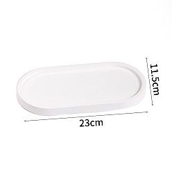 Белый Овальная ювелирная тарелка из гипса, лоток для хранения колец, , Серьги, белые, 115x230 мм