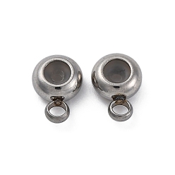 Нержавеющая Сталь Цвет 201 дуги из нержавеющей стали, с силиконовым уплотнительным кольцом, плоско-круглые, цвет нержавеющей стали, 9x6x3 мм, отверстие : 1.2/1.8 мм