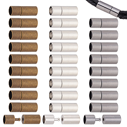 (52) Непрозрачная лаванда 30 шт. 3 цвета латунные штыковые застежки, колонка, фурнитура для кожаного шнура, разноцветные, 20x7 мм