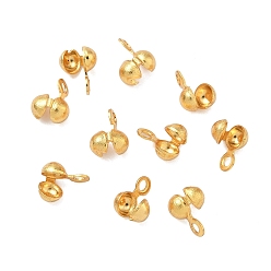 Настоящее золото 24K Латунной шариковой советы, долговечный, стойки покрытие, без свинца и без кадмия, реальный 24 k позолоченный, 6x3.5 мм, отверстие : 1.2 мм, внутренний диаметр: 2 мм