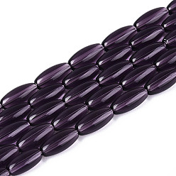 Индиго Прозрачные стеклянные бусины, рис, индиговые, 9~9.5x4~4.5 мм, отверстие : 0.7~0.9 мм, около 42~43 шт / нитка, 14.96~15.35'' (38~39 см)