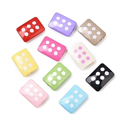 (52) Непрозрачная лаванда Непрозрачные печатные бусы акриловые, прямоугольник с точкой, разноцветные, 24.5x17.5x7 мм, отверстие : 1.8 мм