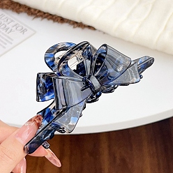 Стально-синий Заколки для волос с когтями из ацетата целлюлозы (смола), бантом, заколка для волос для женщин и девочек, стальной синий, 130x54 мм