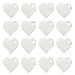Platinum Aluminium Pendants, Stamping Blank Tag, Custom Engraving Name Plate, Business Card Blanks, Heart, Platinum, 18.5x19.5x1.5mm, Hole: 2.5mm, 30pcs/box