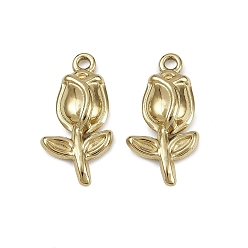 Золотой 304 подвески из нержавеющей стали, тюльпан очарование, золотые, 22.5x11.5x3 мм, отверстие : 1.6 мм