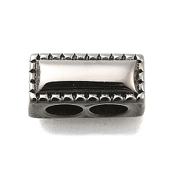 Античное Серебро 304 распорные втулки из нержавеющей стали, прямоугольные, античное серебро, 5.5x13x7 мм, отверстие : 4 мм