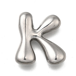 Letter K 304 подвески из нержавеющей стали, буквенное очарование, анти-тускнение, Письмо K, 21.5x20x6 мм, отверстие : 3.5x2.2 мм