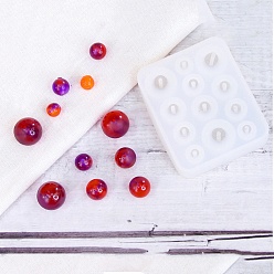 Белый Круглые силиконовые формы для бусин своими руками, формы для литья смолы, белые, 66x54x17 мм, отверстие : 2 мм