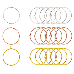 (52) Непрозрачная лаванда Латунные бокалы, Обручальные серьги, с контейнером для бисера, золото и розовое золото и серебро, 20x0.8 мм, контактный: 0.8 мм, о 240 шт / коробка