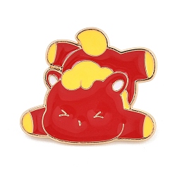 Красный Булавки с конской эмалью, булавки для лацканов из сплава для одежды рюкзака, золотой свет, красные, 26.5x31.5 мм