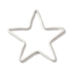 Посеребрённый Латунные соединительные колечки, без свинца и без кадмия, звезда, 925 серебро покрытием, 19x20x1 мм, внутренний диаметр: 14x17 мм