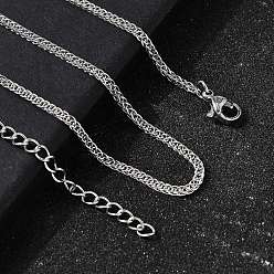 Нержавеющая Сталь Цвет 2мм 304 ожерелья из нержавеющей стали с цепочкой из пшеницы для мужчин, не тускнеет, цвет нержавеющей стали, 17.72 дюйм (45 см)