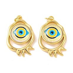 Светло-Вишневый Стойка металлическая латунная микропрофилированная кубическая циркония подвески, со стеклом, долговечный, с целью перехода в кольце, злые глаза, реальный 18 k позолоченный, светло-вишневый, 28x17x5 мм