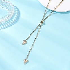 Золотой Регулируемый кулон в форме сердца из сплава 304 цепочка-лариата из нержавеющей стали для женщин, золотые, 31.50 дюйм (80 см)