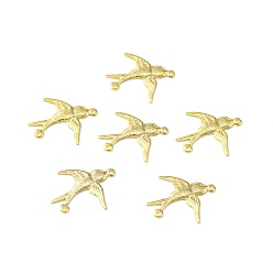 Real 24K Gold Plated Brass Connector Charms, Cadmium Free & Lead Free, Bird Links, Real 24K Gold Plated, 17x19.5x1mm, Hole: 1mm