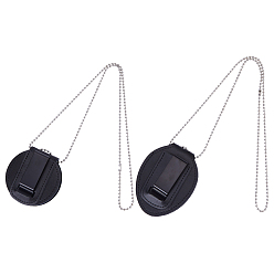 Mixed Shapes 2шт. 2 варианты держателя для бейджа из искусственной кожи, с шариковой цепью железной, разнообразные, 780 мм, 1 шт / стиль