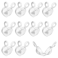 Серебро 20шт. 925 наконечники бусин из стерлингового серебра, Калотте заканчивается, крышки узлов раскладушки, серебряные, 8x4 мм, отверстие : 1 мм, внутренний диаметр: 3 мм