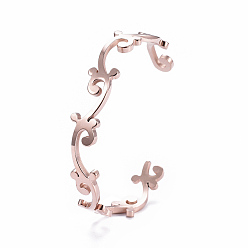 Розовое Золото 304 из нержавеющей стали манжеты браслеты, филиал, розовое золото , 2-3/8 дюйм x 1-7/8 дюйм (6x4.7 см)