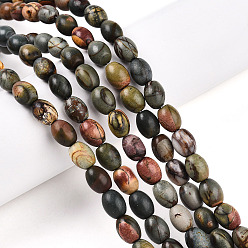 Пикассо Камень Нити бусин из натуральной яшмы пикассо/полихромной яшмы, рис, 7~8.5x6~6.5 мм, отверстие : 0.8 мм, около 46~48 шт / нитка, 14.96~15.35 дюйм (38~39 см)