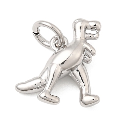 Dinosaur Латунь прелести, долговечный, без свинца и без кадмия, стойки покрытие, с целью перехода в кольце, платина, динозавр, 13.5x14.5x4.5 мм, отверстие : 3 мм