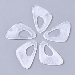 Прозрачный Акриловые подвески, Стиль имитация драгоценных камней, треугольные, прозрачные, 44x27.5x3.5 мм, Отверстие : 10x18 мм , около 274 шт / 500 г