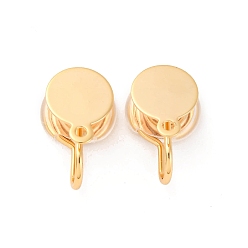 Настоящее золото 18K Латунные ушные манжеты, с петлей, долговечный, без никеля , реальный 18 k позолоченный, 15x9 мм, отверстие : 1.2 мм, плоско-круглые: 10.5x8 mm