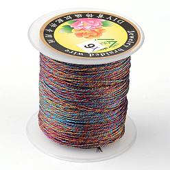 Разноцветный Круглая металлическая нить, 12 -ply, красочный, 1 мм, около 54.68 ярдов (50 м) / рулон