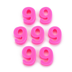Hot Pink Handmade Polymer Clay Cabochons, Polymer Clay Slices for Resin Crafts & DIY Projects, Num.9, Hot Pink, 9~11x4.5~7.5x1~3mm, about 9000pcs/1000g