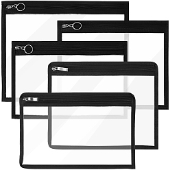 Прозрачный 5 размеры прозрачный ПВХ мешок для ювелирных изделий на молнии подарочный мешочек, прямоугольные, прозрачные, 19.2~26x27~32.5x0.3 мм, 5 шт / комплект