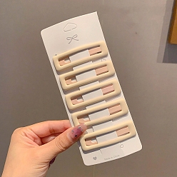 (52) Непрозрачная лаванда Сплав эмали зажимы для волос, прямоугольные, разноцветные, 69 мм, 6 шт / комплект