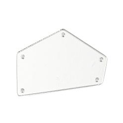 Clear Translucent Acrylic Connector Charms, Nuggets Links, Clear, 25x35x1.3mm, Hole: 1.2mm