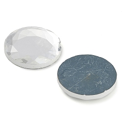 Прозрачный Кабошоны из стекла, плоская задняя и задняя, граненые, полукруглый, прозрачные, 25x4.5 мм