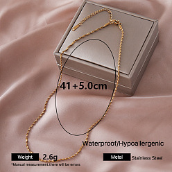 Doré  Colliers vintage en acier inoxydable de style Singapour, or, or, 304 pouce (16.14 cm)