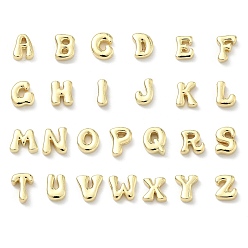 Letter Латунные бусины, долговечный, стойки покрытие, без свинца и без кадмия, реальный 18 k позолоченный, буквы, 11.5~12.5x4.5~13.5x4.5 мм, отверстие : 2.5~3x2 мм