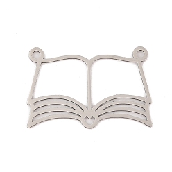 Нержавеющая Сталь Цвет 201 подвески из нержавеющей стали, лазерная резка, книжное очарование, цвет нержавеющей стали, 22.5x34.5x1 мм, отверстие : 2 мм