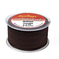 Темно-Коричневый  Плетеные нити нейлона, окрашенные, темнокоричневый цвет, 2.5 мм, около 10.93 ярдов (10 м) / рулон
