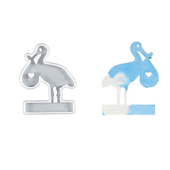 Crane DIY Silicone Holder Molds, Resin Casting Molds, Clay Craft Mold Tools, White, Crane, 108x94x9.5mm