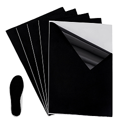 Черный 5шт. самоклеящейся замшевой ткани, прямоугольные, чёрные, 300x200x0.8 мм