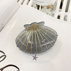 Серый Акриловые коготь заколки, оболочка, серые, 80 мм