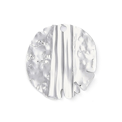 Плоский Круглый Не тускнеющие 304 подвески из нержавеющей стали, цвет нержавеющей стали, плоско-круглые, 29.9x25.9x2.1 мм, отверстие : 2.3 мм