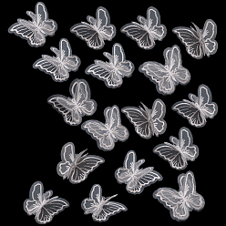 Белый 40шт. полиэстер бабочка, аксессуары для украшения своими руками, белые, 42x55x1.5 мм