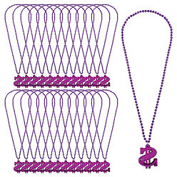 Фиолетовый Пластиковый кулон в виде знака доллара, большая цепочка с шариками, фиолетовые, 33.07 дюйм (84 см)