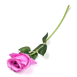 Violet Cloth Imitation Rose, with Plastic Flower Diameter, Artificial Flower Bouquets, for Wedding Bouquet Floral Arrangement Table Decoration, Violet, 520mm