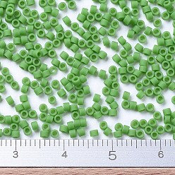 (DB0754) Matte Opaque Green MIYUKI Delica Beads, Cylinder, Japanese Seed Beads, 11/0, (DB0754) Matte Opaque Green, 1.3x1.6mm, Hole: 0.8mm, about 2000pcs/bottle, 10g/bottle