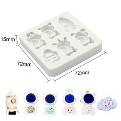 Square Silicone Display Molds, Resin Casting Molds, Clay Craft Mold Tools, WhiteSmoke, Square, 72x72x15mm