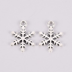 Античное Серебро Сплавочные подвески тибетского стиля, без свинца и без кадмия, прелести снежинки, античное серебро, 18x13x2 мм, отверстие : 1.5 мм, о 780 CS / 500 г