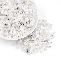 Белый Бисер из стекла , разнообразные, разнообразные, белые, 2.5~12.5x2~8x2~8 мм, отверстие : 0.7~1.5 мм, Около 2045~3215 шт / фунт
