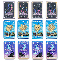 Смешанные Узоры 24шт 3 стили печатных акриловых подвесок, прямоугольник с шармом Таро, смешанные узоры, 43~43.5x27~29.5x2.5 мм, отверстие : 1.8 мм, 8 шт / стиль